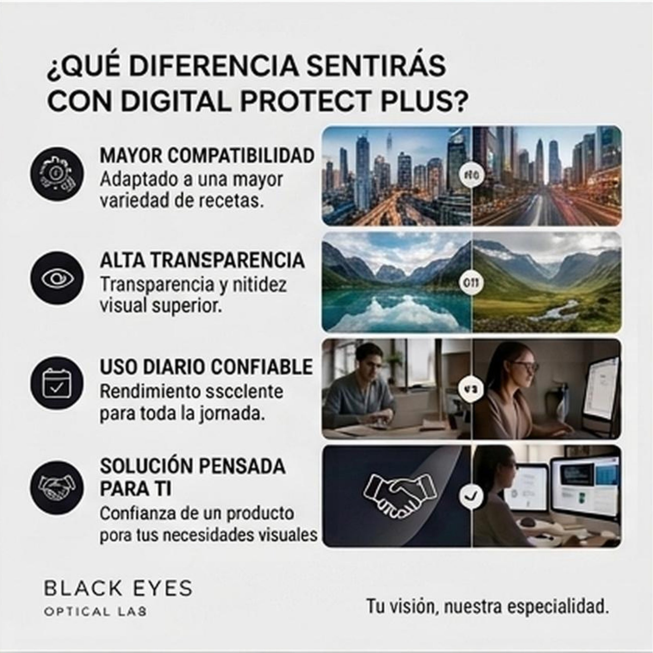 Digital Protect Plus | Tecnología visual diseñada para tu vida digital, sin importar tu receta óptica.