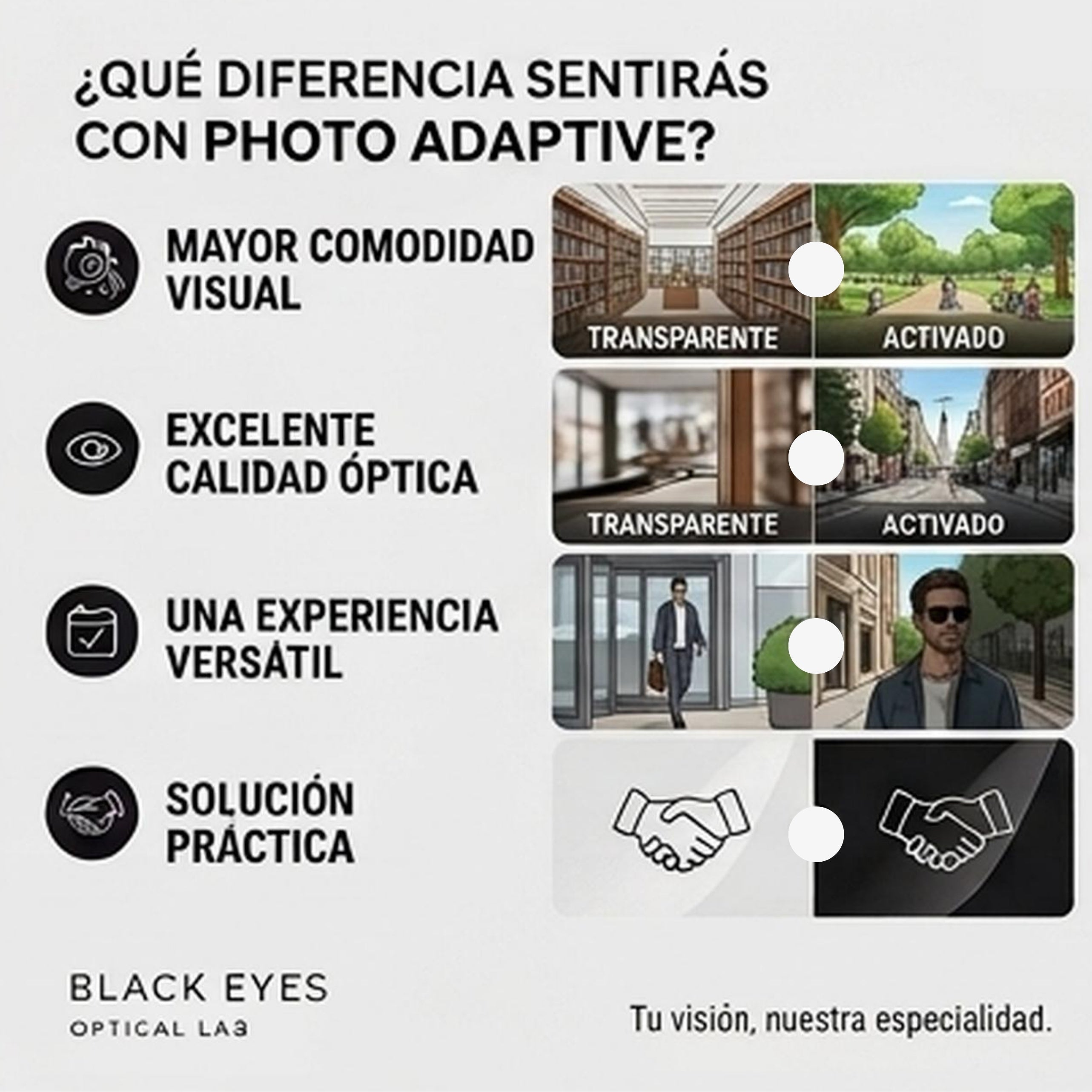 Photo Adaptive - GRIS -| Un solo par de lentes para todo tu día.